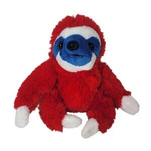 Dan Dee Valentine's Day Sloth Plush Red 8" Blue Mask Face Sitting Stuffed Animal